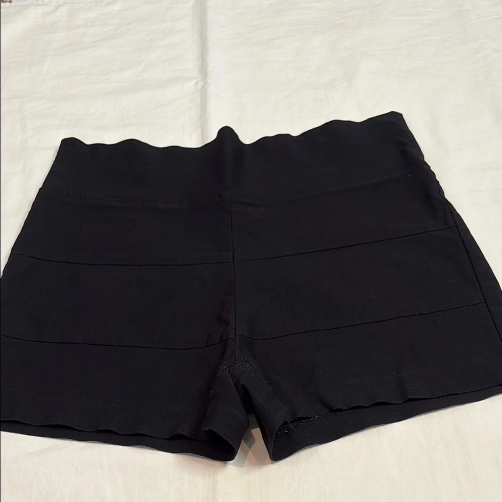 Love Culture Black High Waist Pull On Shorts with Panels in the Back. Large